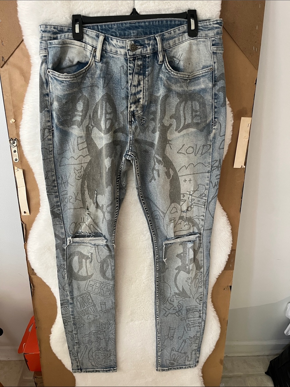 Ksubi Light Wash Graphic Skinny Jeans Men’s Size 36